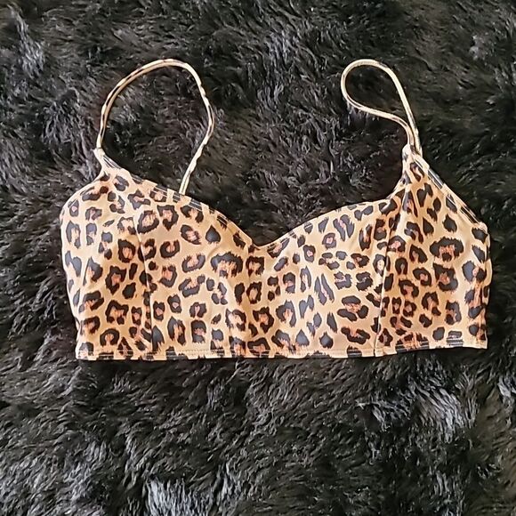 Summersalt Wanderlust Bikini Top Leopard Print Bralette Size 4 - Picture 2 of 4
